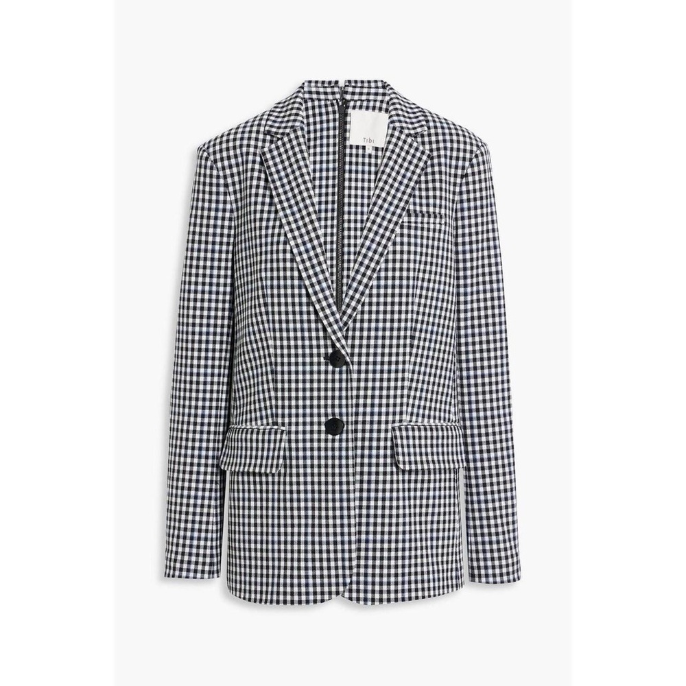 Tibi Black and White Checkered Blazer